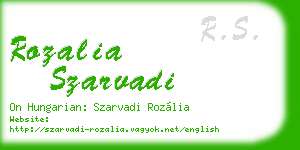 rozalia szarvadi business card